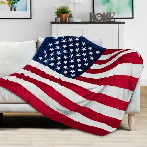 Miniatura 6 de Pavilia Manta Patriótica – Manta de bandera nacional estadounidense para sofá, sillón, cama, forro polar de microfibra suave reversible, regalo