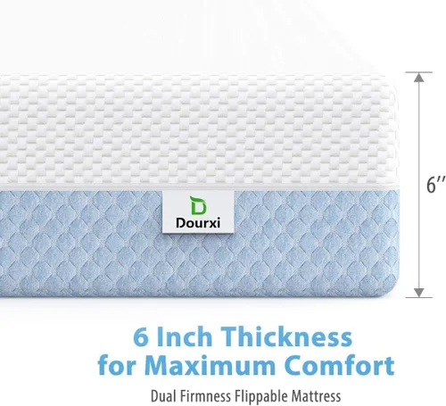 Miniatura 6 de Dourxi Colchón para cuna, colchón cómodo de espuma viscoelástica de doble cara, colchón de triple capa transpirable de primera calidad para bebés