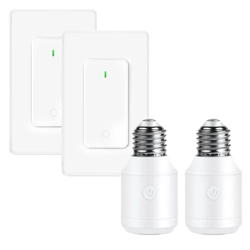 Miniatura 33 de Toma de control remoto, interruptor de luz y enchufe remoto greencycle con interruptor de luz inalámbrico, rango de 500 pies, no necesita cableado