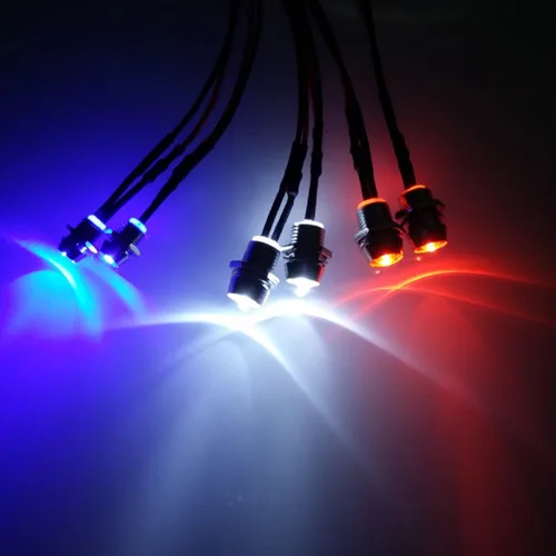 ShareGoo - Kit de faros delanteros LED de 6 leds, luz trasera compatible con Traxxas HSP Redcat Axial SCX10 1/10 1/12 1/16 RC Car Truck Tank Crawler