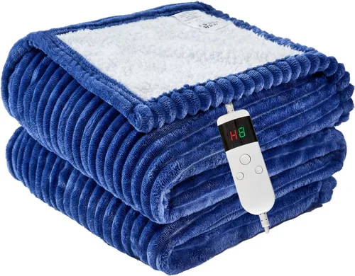 Miniatura 32 de Manta térmica portátil con mangas y bolsillo para el pie, manta térmica de calentamiento rápido con 10 ajustes de calor apagado automático