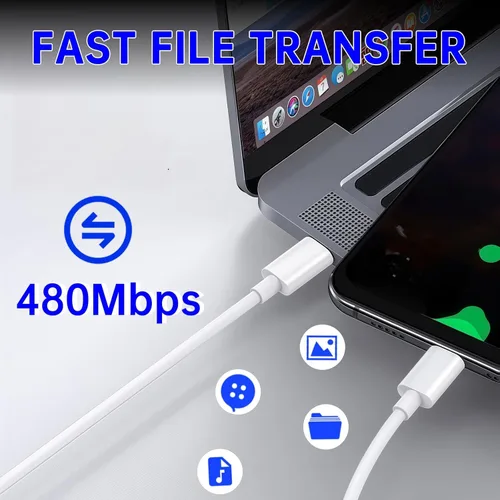 Miniatura 4 de Cable USB C a USB C de 60 W, paquete de 5 unidades a granel [5 x 3.3 pies] de carga rápida, cable tipo C compatible con teléfono 15/16 Pro/Max
