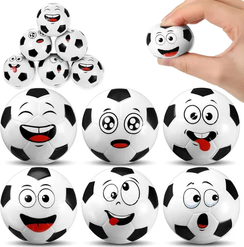 Miniatura 12 de Arrowbash 12 piezas de mini bolas de estrés con cara para niños, pelotas de espuma para apretar con cara divertida para niños y niñas, para aliviar