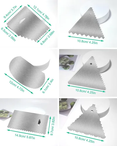 Miniatura 2 de Nuevo 6pcs Cake Scraper 430 inoxidable Decoración Peine y glaseado más suave