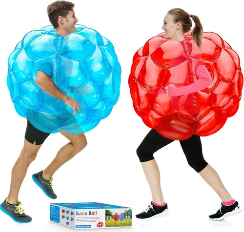 XBEN - Pelotas inflables de 36 pulgadas, paquete de 2 unidades, pelota de hámster humano de PVC resistente al desgarro para niños y adultos (altura: