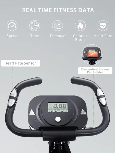 Miniatura 4 de Merax Bicicleta de entrenamiento para el hogar: bicicleta estática reclinada 4 en 1 y posiciones verticales de bicicleta de ciclismo para Blanco