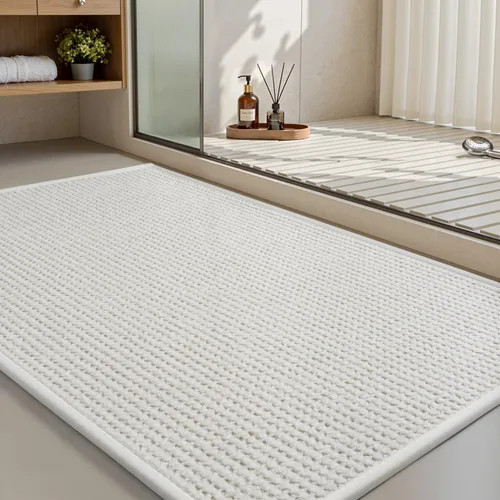 Miniatura 8 de MontVoo Tapete de baño de felpilla absorbente, de secado rápido, con parte trasera de goma, antideslizante, lavable, ultra delgado, para debajo