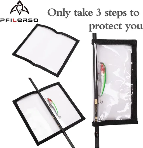 Miniatura 4 de Envolturas para señuelos de pesca, 12 piezas transparentes de PVC para señuelos de pesca, protegen a niños, mascotas y pescadores, seguro de 6