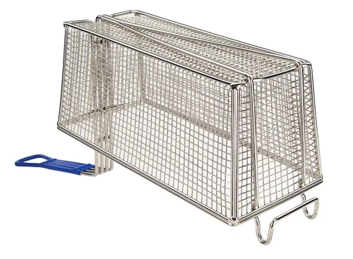 Miniatura 2 de Winco FB-20 Cesta para freír con mango azul mediano, 13.25 x 5.5 x 5.5 pulgadas