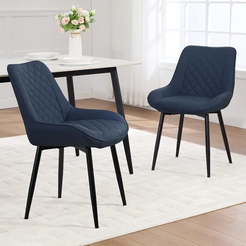 Miniatura 15 de Silla de Comedor, Sillas de Comedor Modernas con Cojines Gruesos, Sillas de Comedor de Cocina y Salón Tapizadas en Cuero Sintético con Patas Negro