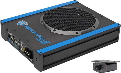 Miniatura 2 de Rockville USS8 - Subwoofer delgado para coche/camión de 8 pulgadas y 600 W, 150 W RMS, certificado CEA-2006, kit de amplificador RWK10 de calibre 10