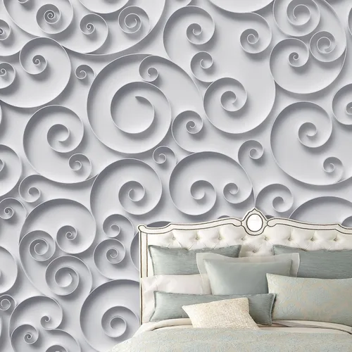 Miniatura 47 de NWT Calcomanía removible de pared/mural blanco pastel azul margarita, naturaleza, desierto, arte digital, arte moderno, decorativo, floral