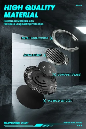 Miniatura 5 de SUPCASE Soporte de anillo para teléfono celular, rotación de 360° y giro de 180°, soporte universal para anillo de teléfono con agarre de teléfono