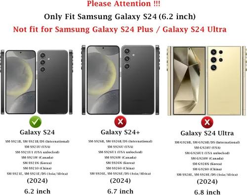 Miniatura 2 de Funda para Samsung Galaxy S24 con cubierta para lente de cámara, protector de pantalla HD, doble capa de grado militar, probada contra caídas