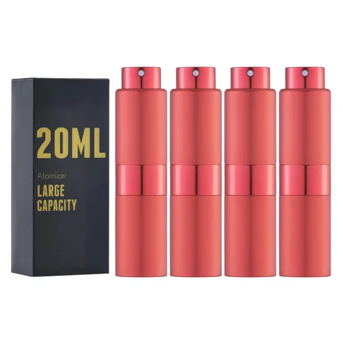 Miniatura 9 de Atomizador de perfume de 0.7 fl oz, botella de spray de colonia de viaje, mini dispensador de rociador vacío (negro, 4PCS)