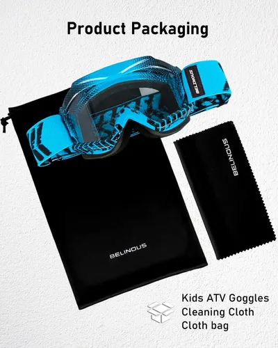 Miniatura 7 de BELINOUS - Gafas de protección para niños para ATV, moto de cross, motocicleta, motocross MX, gafas de moto de cross para jóvenes para niños de 3 a
