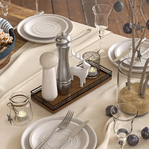 Miniatura 4 de Bandeja Decorativa de Madera, Roble 11.2" L Bandeja de Mesa de Café para Encimera de Cocina Portador de Jabón y Esponja Portavelas Mesa de Mesita