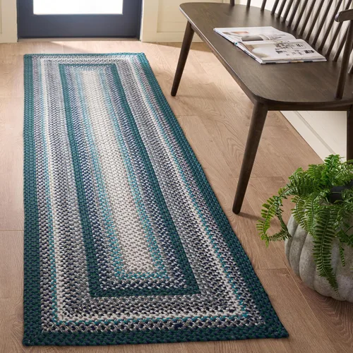 Miniatura 22 de SAFAVIEH Alfombra Lavable Colección Trenzada para Exteriores - 2' x 3', Multicolor, Hecha a Mano y Reversible, No Desprende Pelusa y Fácil