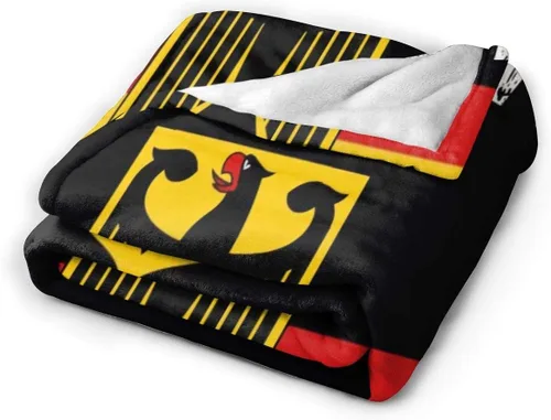 Miniatura 2 de LuckyLou Manta de forro polar de franela con bandera alemana y águila, ultra suave, acogedora y cálida para el hogar (3 tamaños)