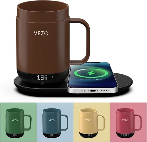 Miniatura 9 de Taza inteligente con control de temperatura, taza de café autocalentable con pantalla LED, vida útil de la batería de 180 minutos - Calienta hasta