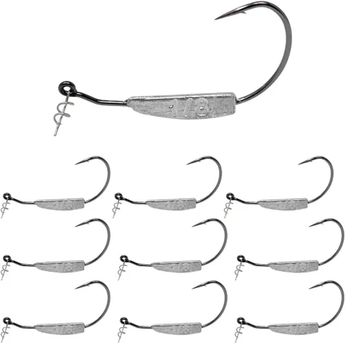 Miniatura 8 de Reaction Tackle Ganchos de pesca con peso para pesca de lubina, anzuelos de pesca sin malas hierbas con bloqueo giratorio para agua dulce y salada