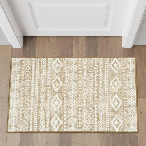 Miniatura 24 de Lahome Alfombra bohemia marroquí para entrada, lavable, de 2 x 3 pies, color gris y blanco, antideslizante, ultra fina, suave, rústica con estampado