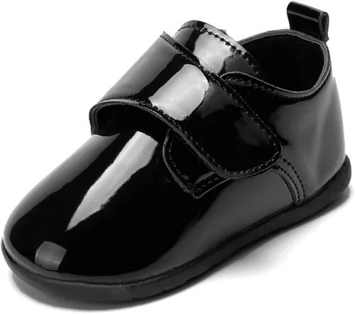 ohsofy Zapatos Oxford de piel sintética, mocasines de goma y suela suave, zapatos de vestir de boda, zapatos de bebé para caminar