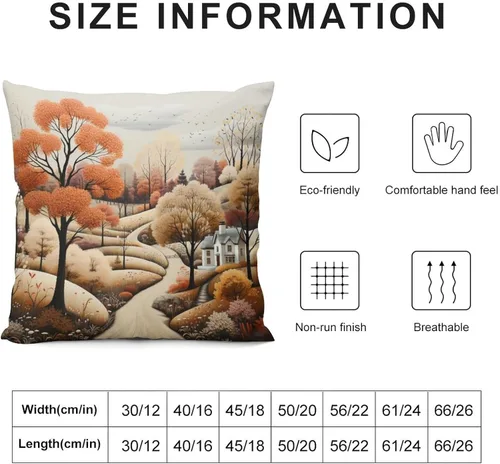 Miniatura 3 de Funda de almohada de paisaje, campo, otoño, otoño, tamaño estándar, otoño, día de Acción de Gracias, cuadrada, suave, doble cara, impresión, funda