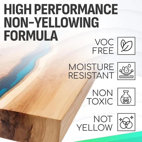 Miniatura 5 de Kit de resina epoxi Pro de 2 galones, acabado transparente de alto brillo para revestimiento de madera, hormigón, piedra y más, fuerte, duradero