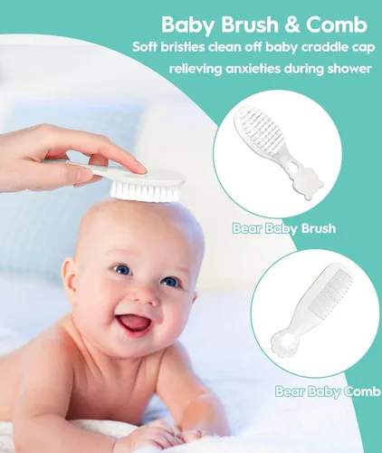 Miniatura 3 de Kit de Cuidado y Aseo para Bebés, Kit de Cuidado de Seguridad para Recién Nacidos, con Cepillo y Peine, Cortauñas, Termómetro, Pinza para Chupete
