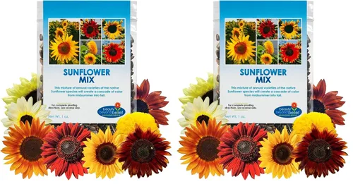 Miniatura 7 de Mezcla de semillas de flores silvestres de girasol, 1 oz, paquetes de mezcla de semillas de flores silvestres de polinización abierta, sin OMG, sin