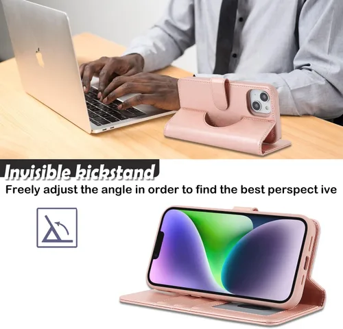 Miniatura 6 de Havaya Funda para iPhone 14 y 13 (6.1) compatible con cartera MagSafe con tarjetero - Funda magnética desmontable 2 en 1 - Ranuras para tarjetas