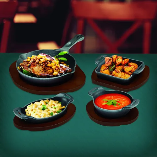 Miniatura 7 de Winco Sartén de hierro fundido de grado comercial con mango, 8