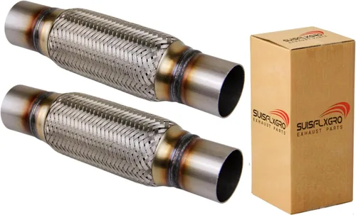 Miniatura 26 de Tubo Flexible de Escape SUISFLXGRO Tipo Universal 100% Acero Inoxidable Para Vehículos Pesados y Coches (1 Pieza, 1.75X6X10)
