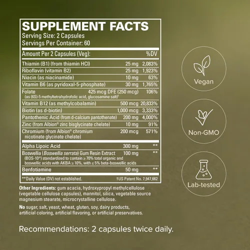 Miniatura 5 de Terry Naturally Healthy Feet & Nerves - Suplemento herbal con vitamina B12 bioactiva - Suplemento de apoyo a la circulación y salud de los nervios