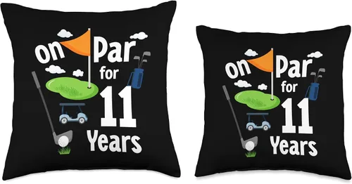 Miniatura 3 de On Par 11th Birthday Golf Player Theme 11 Year Old B-Day Throw Pillow, 16x16, Multicolor