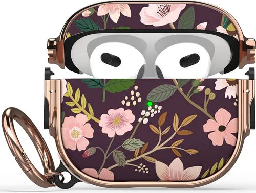 Miniatura 70 de Maxjoy Funda para AirPods 3 con cerradura, bonita funda protectora rígida para AirPod 3 de tercera generación para mujeres y hombres con llavero