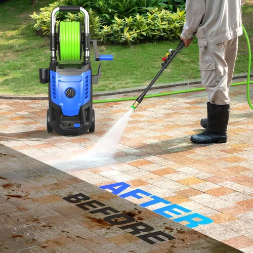 Miniatura 2 de Limpiador a presión de 4800 PSI: limpiador de alta potencia de 4.0 GPM con carrete de manguera de 33 pies, 4 puntas de pulverización y botella