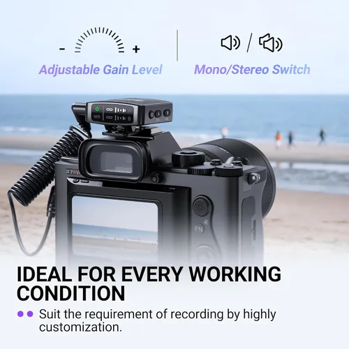 Miniatura 6 de FIFINE Micrófono Lavalier Inalámbrico para iPhone/Android/Cámara, Sistema de Micrófono de Solapa Inalámbrico de 2 Unidades para Grabación de Vlog