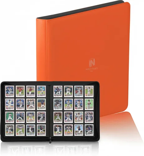 Miniatura 14 de Carpeta Premium de Tarjetas Coleccionables con más de 1000 bolsillos, Carpeta de 16 bolsillos sin anillo de carga lateral para cartas de Negro