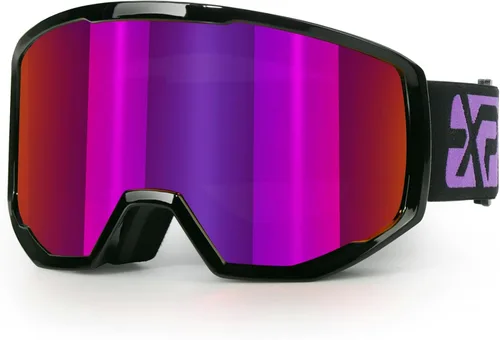 Miniatura 9 de EXP VISION Gafas de esquí/snowboard para hombres y mujeres, gafas de nieve OTG antiniebla con protección UV Marco Negro Púrpura