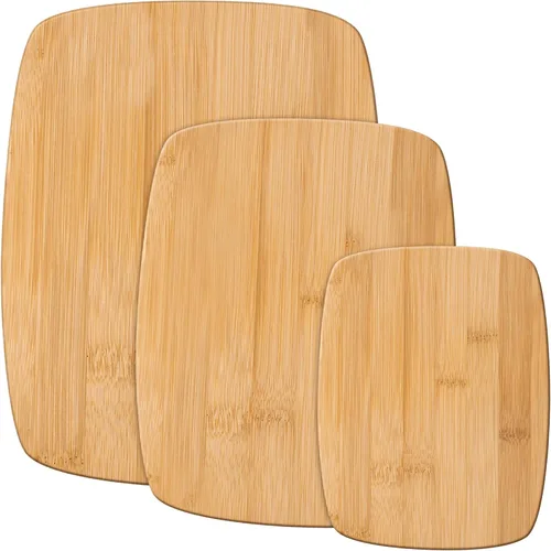 Miniatura 13 de Juego de 4 tablas de cortar de bambú, tablas de cortar de madera para cocina con ranura para jugo, bloque de carnicero grande, tabla de queso