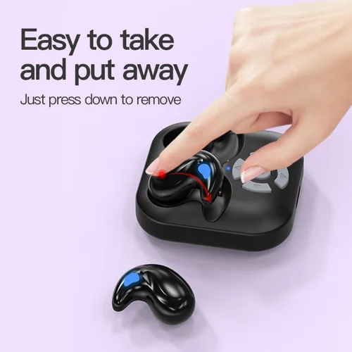 Miniatura 7 de Auriculares para dormir con control remoto, invisibles, pequeños, pequeños, ocultos, deportivos, diseño portátil, video, desplazamiento, página Negro