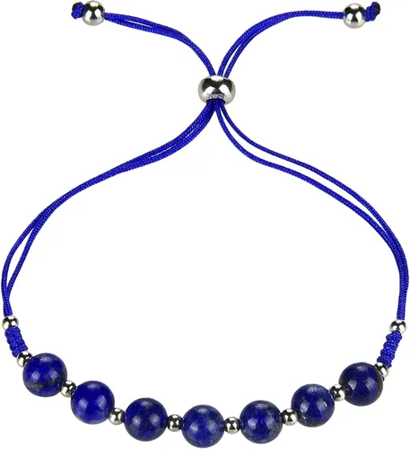 Miniatura 2 de Cherry Tree Collection - Pulsera de chakra con gemas naturales, cordón de nailon de tamaño ajustable, cuentas de 6 mm, espaciadores plateados, de 13