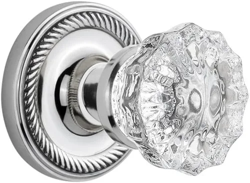 Miniatura 14 de Nostalgic Roseta de cuerda de almacén con pomo de puerta de cristal Peltre antiguo