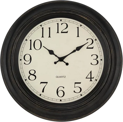 Miniatura 16 de Foxtop Reloj clásico redondo retro silencioso de 12 pulgadas, de cuarzo, decorativo, funciona con pilas, para sala de estar, cocina, oficina en casa