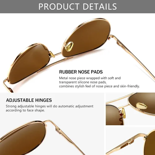 Miniatura 5 de SUNGAIT Women's Lightweight Oversized Aviator Sunglasses - Mirrored Polarized Lens