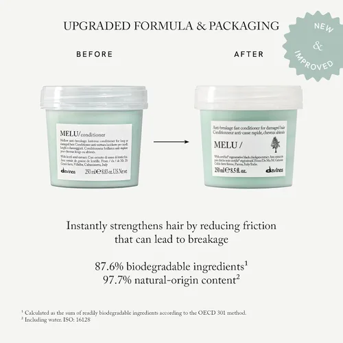 Miniatura 3 de Davines MELU/Conditioner, Anti-Breakage & Fortifying Formula for Long or Damaged Hair - Smooths Split Ends with Black Chickpea - Lightweight