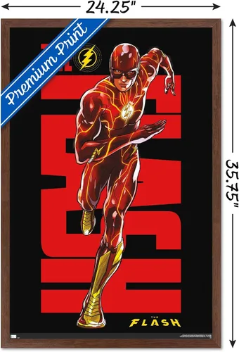 Miniatura 3 de Trends International DC Comics Movie The Flash - Póster de pared de Barry Allen Versión enmarcada de caoba