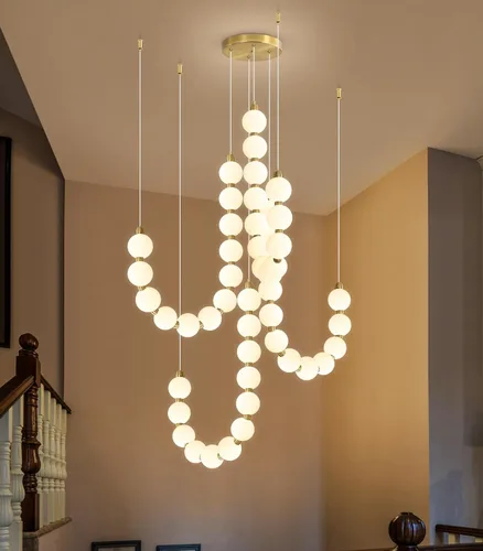 Miniatura 17 de Candelabros modernos LED regulables, bolas de acrílico, iluminación colgante de techo para sala de estar, comedor, dormitorio, luces colgantes